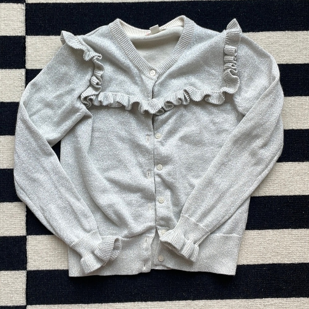 Crew cuts silver shimmer cardigan